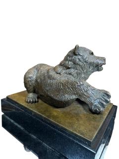 EXCEPTIONAL REALISTIC BRONZE BEAR BOOKENDS ON BLACK MARBLE BY N LIEBERICH - 4495665