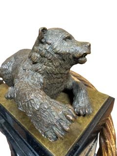 EXCEPTIONAL REALISTIC BRONZE BEAR BOOKENDS ON BLACK MARBLE BY N LIEBERICH - 4495669