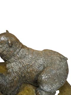 EXCEPTIONAL REALISTIC BRONZE BEAR BOOKENDS ON BLACK MARBLE BY N LIEBERICH - 4495671