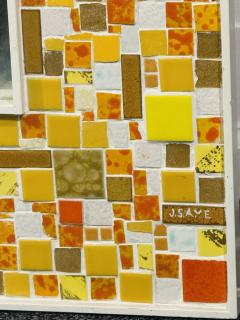 EXCEPTIONAL SIGNED MID CENTURY COLORFUL MOSAIC CERAMIC TILE MIRROR - 4278328