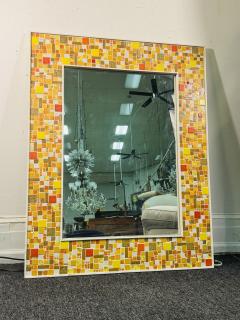 EXCEPTIONAL SIGNED MID CENTURY COLORFUL MOSAIC CERAMIC TILE MIRROR - 4278330