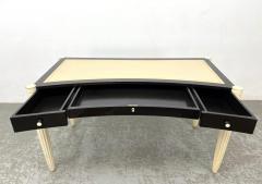 EXCEPTIONAL STYLE ART DECO REVIVAL CREAM AND BLACK LACQUER DESK VANITY - 4105040
