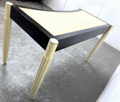 EXCEPTIONAL STYLE ART DECO REVIVAL CREAM AND BLACK LACQUER DESK VANITY - 4105041