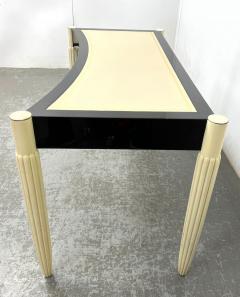 EXCEPTIONAL STYLE ART DECO REVIVAL CREAM AND BLACK LACQUER DESK VANITY - 4105042
