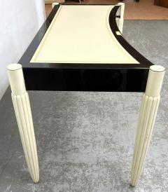 EXCEPTIONAL STYLE ART DECO REVIVAL CREAM AND BLACK LACQUER DESK VANITY - 4105043