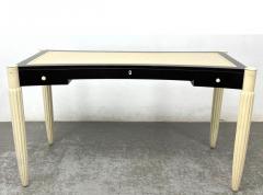 EXCEPTIONAL STYLE ART DECO REVIVAL CREAM AND BLACK LACQUER DESK VANITY - 4105045