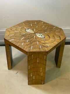 EXCEPTIONAL WOOD TABLE WITH INLAID MOTHER OF PEARL DESIGNS - 2123009