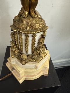 EXQUISITE FRENCH DORE BRONZE AND MARBLE CHERUB FIVE LIGHT CANDELABRA LAMPS - 4323765