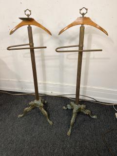 EXTRAORDINARY PAIR OF ITALIAN BRONZE LION HEAD PAW FOOTED CLOTHING VALETS - 4095621