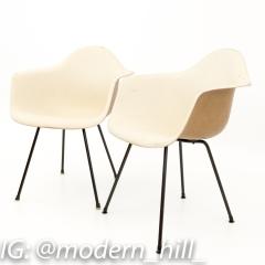 Eames for Herman Miller Mid Century Molded Plastic X Base Shell Chairs Pair - 1868665