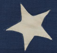 Early 13 Star Ships Flag with an Exceptional Lopsided Oval Variation - 73518