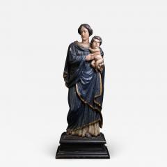 Early 18th C southern France Madonna and Child Carved and Polychrome Wood - 1985910
