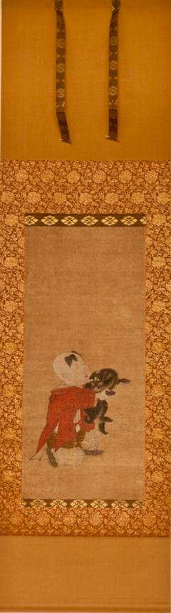 Early 18th Century Japanese Scroll Chinese Boy and His Dog - 4124489