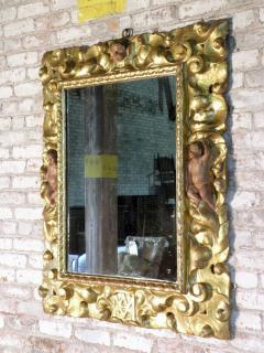 Early 18th Century Spanish Baroque Gilt Wood and Polychrome Mirror - 2008533