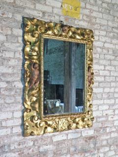 Early 18th Century Spanish Baroque Gilt Wood and Polychrome Mirror - 2008535