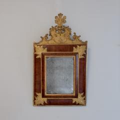 Early 18th century walnut and giltwood cushion mirror France - 4113028