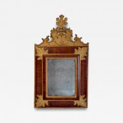 Early 18th century walnut and giltwood cushion mirror France - 4113073