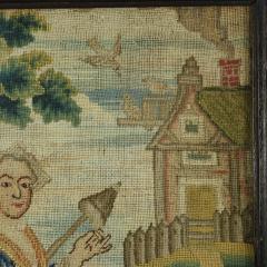 Early 18thC Petit Point Embroidery of a Lady - 3367335