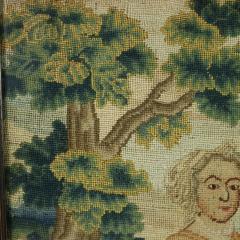 Early 18thC Petit Point Embroidery of a Lady - 3367340