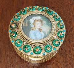 Early 19C French Gold Box with Enamel and Miniature Portrait - 3140619