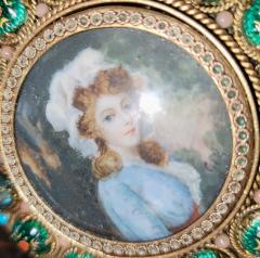 Early 19C French Gold Box with Enamel and Miniature Portrait - 3140623