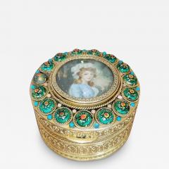 Early 19C French Gold Box with Enamel and Miniature Portrait - 3143868