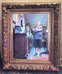 Early 19C Large English Baroque Gilt Floral Wall Mirror - 4153943