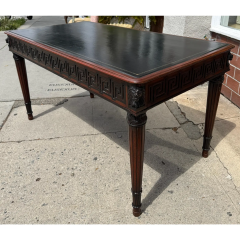 Early 19c Style Regency Writing Table Leather Top Desk W Greek Key - 4117804
