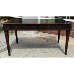 Early 19c Style Regency Writing Table Leather Top Desk W Greek Key - 4117805