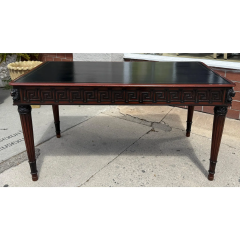 Early 19c Style Regency Writing Table Leather Top Desk W Greek Key - 4117846