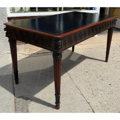 Early 19c Style Regency Writing Table Leather Top Desk W Greek Key - 4117847