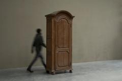 Early 19th C Tall French Single Door Armoire or Bonneti re Cabinet in Solid Oak - 4467974