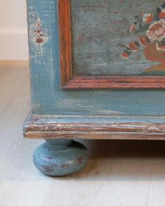 Early 19th Century Alpine Painted Chest in Fir with Floral Decoration - 4458443