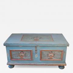 Early 19th Century Alpine Painted Chest in Fir with Floral Decoration - 4458912