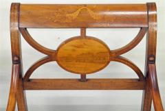 Early 19th Century Antique Biedermeier Scenic Inlaid Arm Chairs a Pair - 2444604