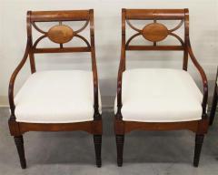 Early 19th Century Antique Biedermeier Scenic Inlaid Arm Chairs a Pair - 2444605