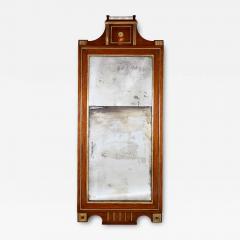 Early 19th Century Baltic Neo Classic Mahogany Brass Trimmed Mirror - 4127616