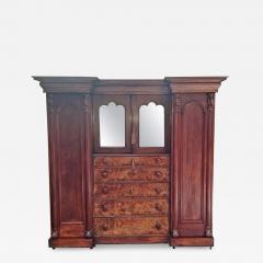 Early 19th Century British Mahogany Gothic Revival Wardrobe - 1705658