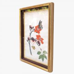Early 19th Century Chinese Botanical Butterfly Watercolor on Pith Paper - 672331