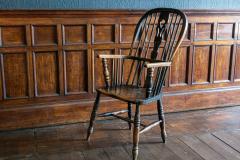 Early 19th Century English Ebonized Windsor Hoop Back Chair - 1965559