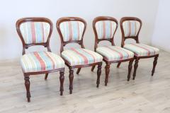 Early 19th Century English Victorian Carved Mahogany Set of Four Antique Chairs - 2222558