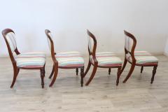 Early 19th Century English Victorian Carved Mahogany Set of Four Antique Chairs - 2222565