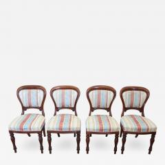 Early 19th Century English Victorian Carved Mahogany Set of Four Antique Chairs - 2222809