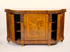 Early 19th Century English Victorian Style Walnut Marquetry Credenza Sideboard - 3337200