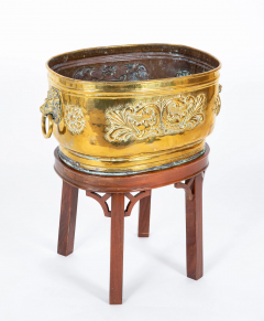 Early 19th Century Extra Large English Brass Jardiniere on Later Stand - 2679811