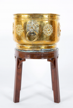 Early 19th Century Extra Large English Brass Jardiniere on Later Stand - 2679836
