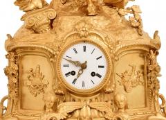Early 19th Century French Napoleon III Gilt Bronze Figural Mantel Clock - 4706176