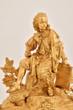 Early 19th Century French Napoleon III Gilt Bronze Figural Mantel Clock - 4706181