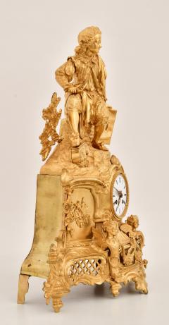 Early 19th Century French Napoleon III Gilt Bronze Figural Mantel Clock - 4706183