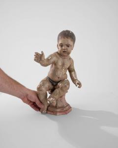 Early 19th Century French Wooden Sculpture of a Young Child - 3466919